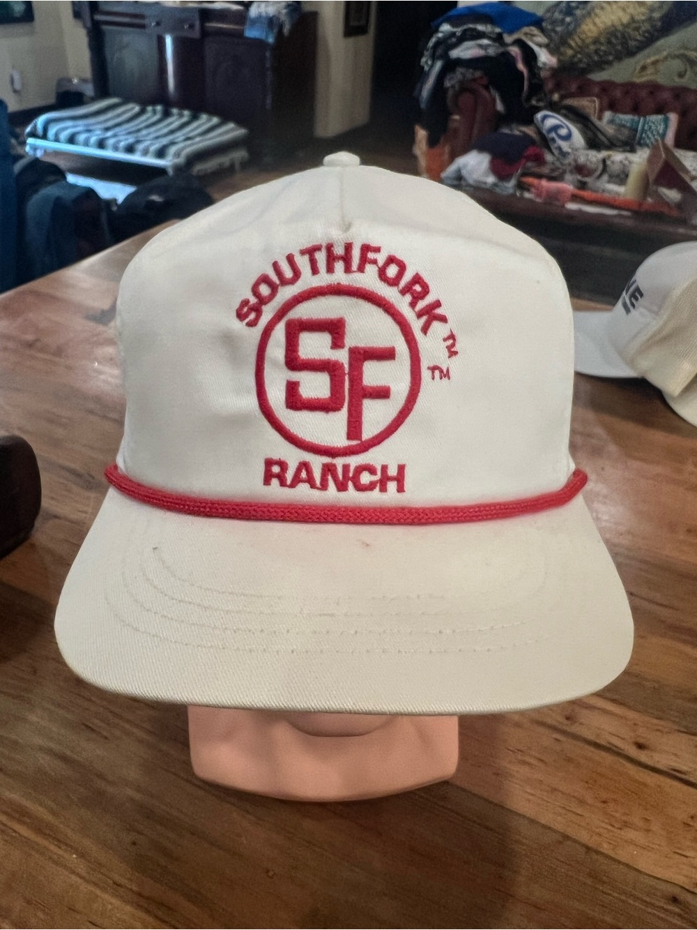 White and Red Southfork Ranch Baseball Cap